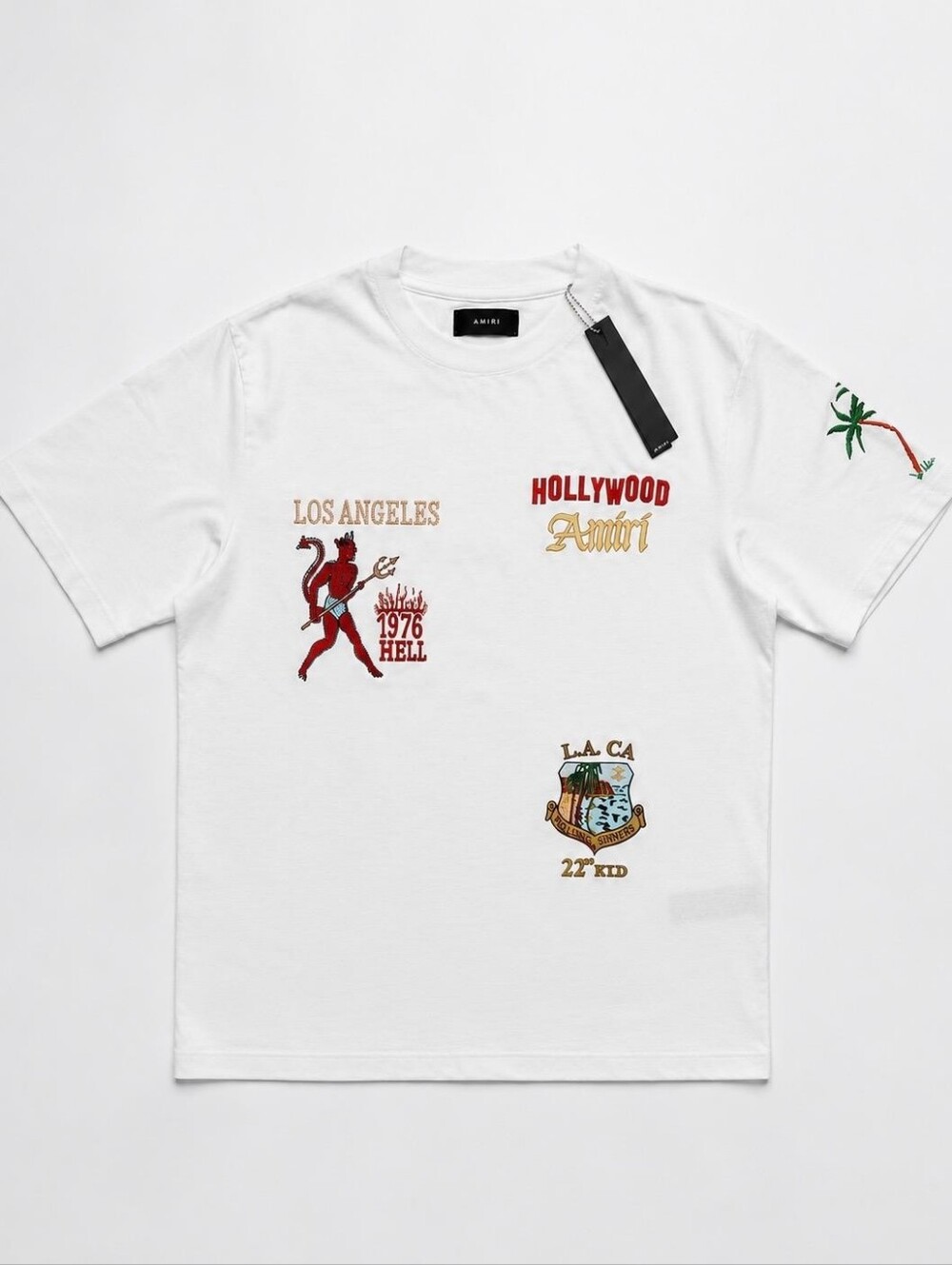 AMIRI Men's Hollywood White Graphic T-Shirt- Size M
